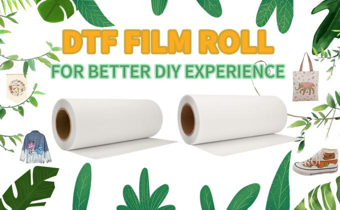 DTF Transfer Film Rulo 60cm*100m Çift Yüzlü Mat Açık PreTreat PET Isı Transfer Kağıdı Soğuk ve Sıcak Peeling 0