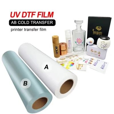 Esnek Şeffaf Beyaz UV Baskı Filmi 30cm 60cm CMYK Beyaz Lak