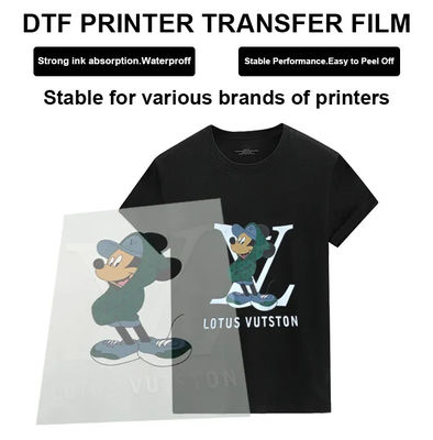 DTF baskı filmi 42cm*100M parlak Mat Beyaz mürekkep baskı filmi giyim için