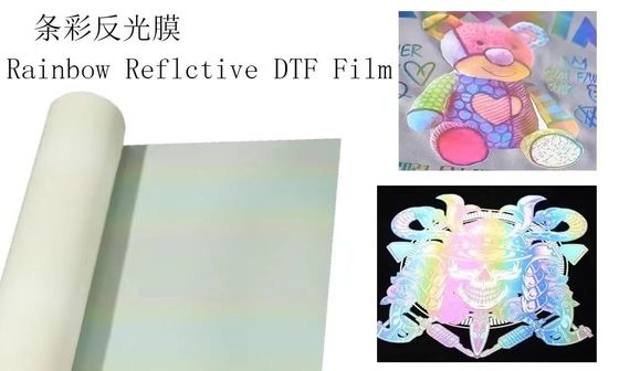 Masaüstü DTF Baskı Malzemeleri için DTF Transfer Film Rulo renkli yansıtıcı DTF filmi
