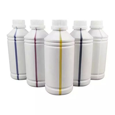 CMYK &amp; Beyaz DTF Mürekkep Tekstil Pigman Tişört Baskı Mürekkebi Giyim Kumaşında