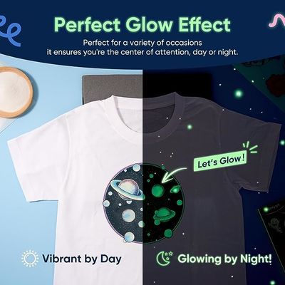 PET Glow In The Dark Heat Transfer Baskı Filmi Giysi için Dijital Sıcak Baskı