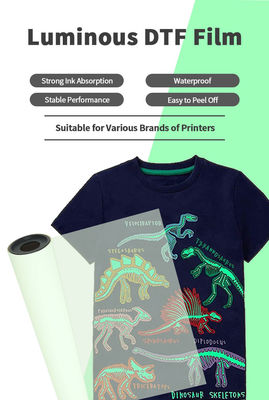 PET Glow In The Dark Heat Transfer Baskı Filmi Giysi için Dijital Sıcak Baskı