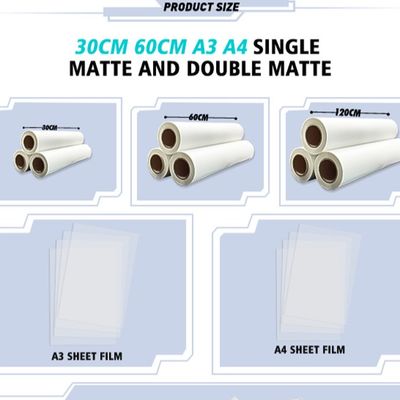 75 Mikron 60cm*100m Dijital baskı için uzatılabilir DTF filmi
