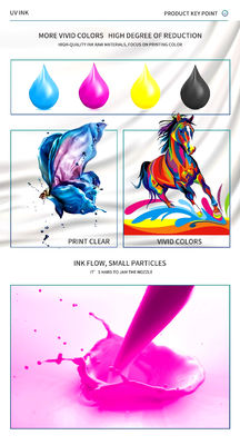 Epson dx7/dx5/dx4 yazıcı başlığı için UV mürekkep CMYK+V telefon kılıfı deri için 1L kullanım