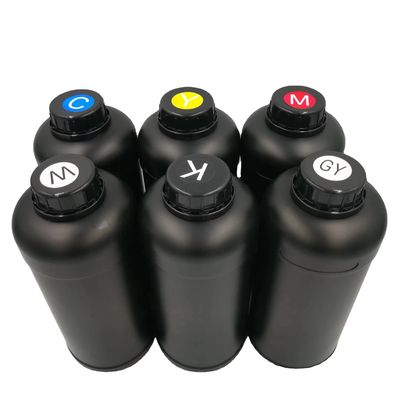 CMYKW + Vanish 500ml LED Dijital UV Düzeltme Baskı Mürekkebi Keskin Çözünürlük Baskı için