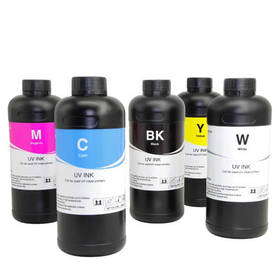 UV Sert Yumuşak Mürekkep XP600 TX800 Dx5 Dx7 Yazdırma Başlığı için CMYKW Rengi 500ML
