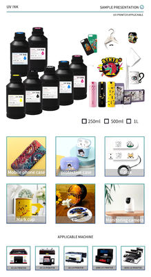 UV Sert Yumuşak Mürekkep XP600 TX800 Dx5 Dx7 Yazdırma Başlığı için CMYKW Rengi 500ML