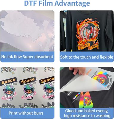A4 DTF transfer filmi Parlak/Mat 130-150 Selsyo DTF mürekkebi için transfer sıcaklığı