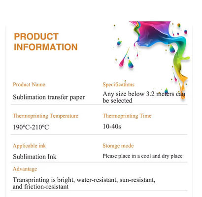 A4 Boyutlu Sublimasyon Kağıdı Giysi İçin Beyaz 100gm Transfer Kağıdı Rulo İçin Sublimasyon Baskı İçin