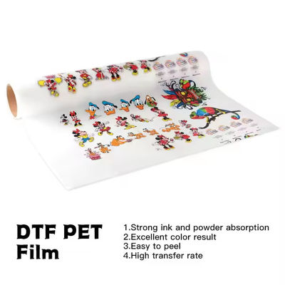 DTF Transfer Film 30CM x 100M 75U CMYK ile uyumlu + Giyim Baskı için Beyaz Mürekkep