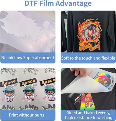 DTF Transfer Film 30CM x 100M 75U CMYK ile uyumlu + Giyim Baskı için Beyaz Mürekkep